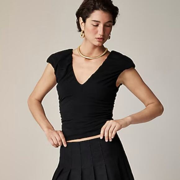 J. Crew Ruched V-Neck Top Size Medium - Picture 3 of 10